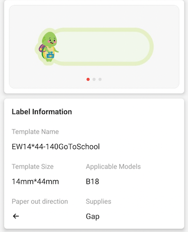 NB415 - NIIMBOT - B18 / N1 - 14X44MM - 140 GO TO SCHOOL LABELS