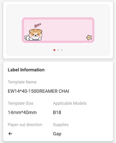 NB418 - NIIMBOT - B18 / N1 - 14X40MM - 150 DREAMER ACHAI LABELS