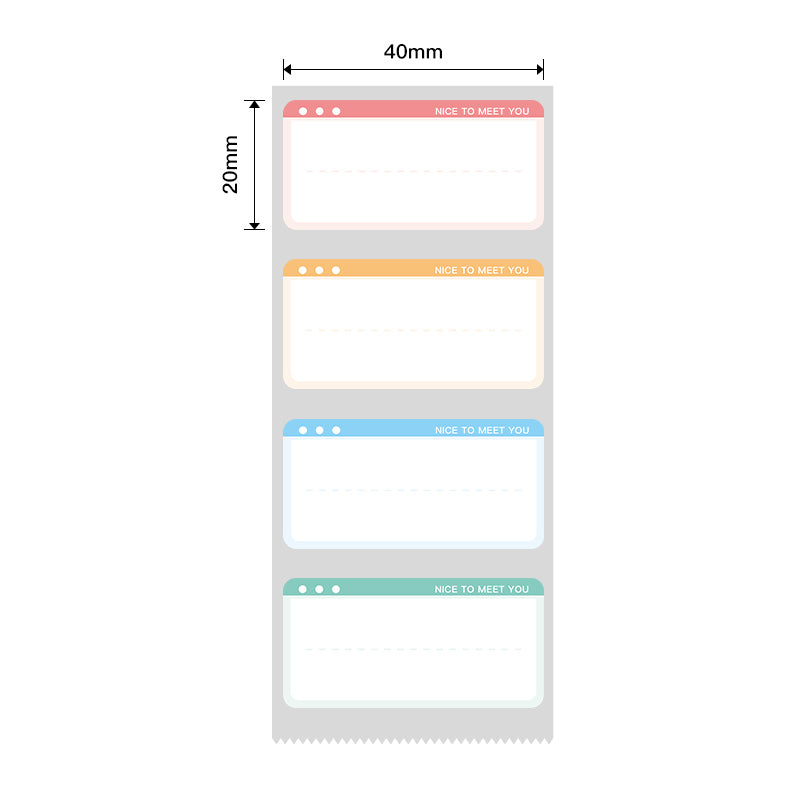NB420 - NIIMBOT - B18 / N1 - 14X40MM - 150 NICE TO MEET YOU LABELS