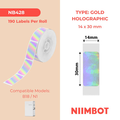 NIIMBOT - N1 - 14x30mm - Silver Hologram - 190 Labels