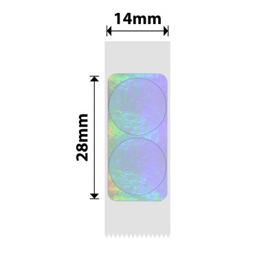 NB429 - NIIMBOT - B18 / N1 - 14X28MM - 200 SILVER HOLOGRAM DOUBLE ROUND LABELS
