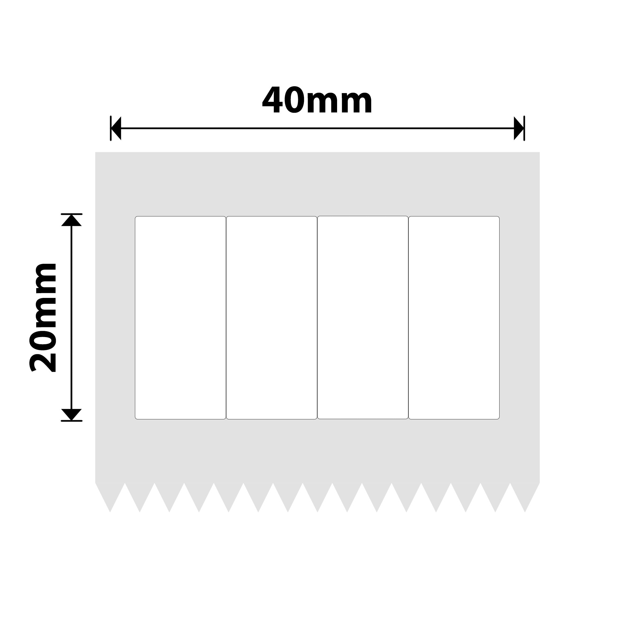 NB435 - NIIMBOT - B1 / B21 / B3S / B4 - 10MM X 20MM / 4 LINES - 1,200 WHITE LABELS
