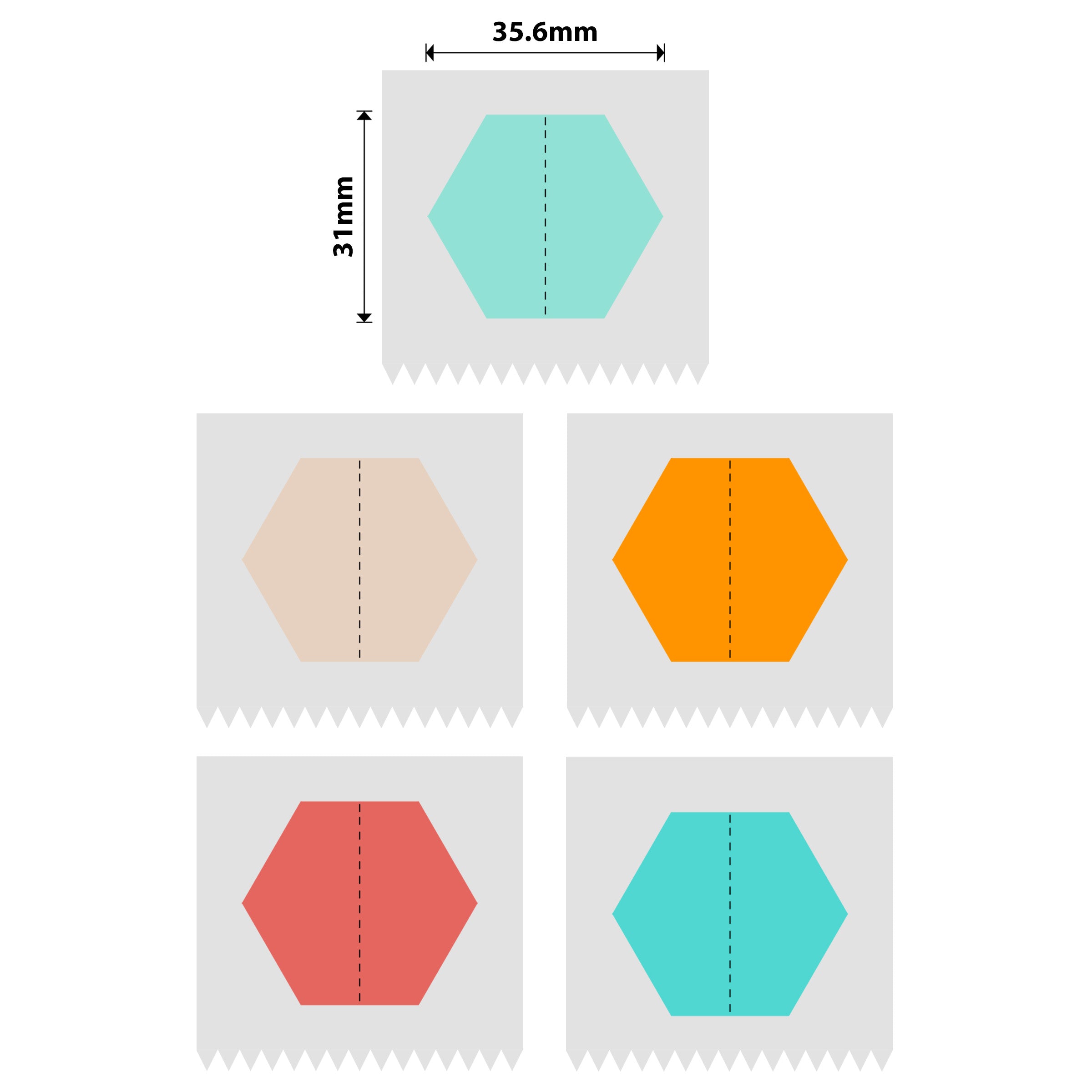 NB436 - NIIMBOT - B1 / B21 / B3S / B4 - 35.6X31MM - 220 MULTI-COLOUR HEXAGON LABELS