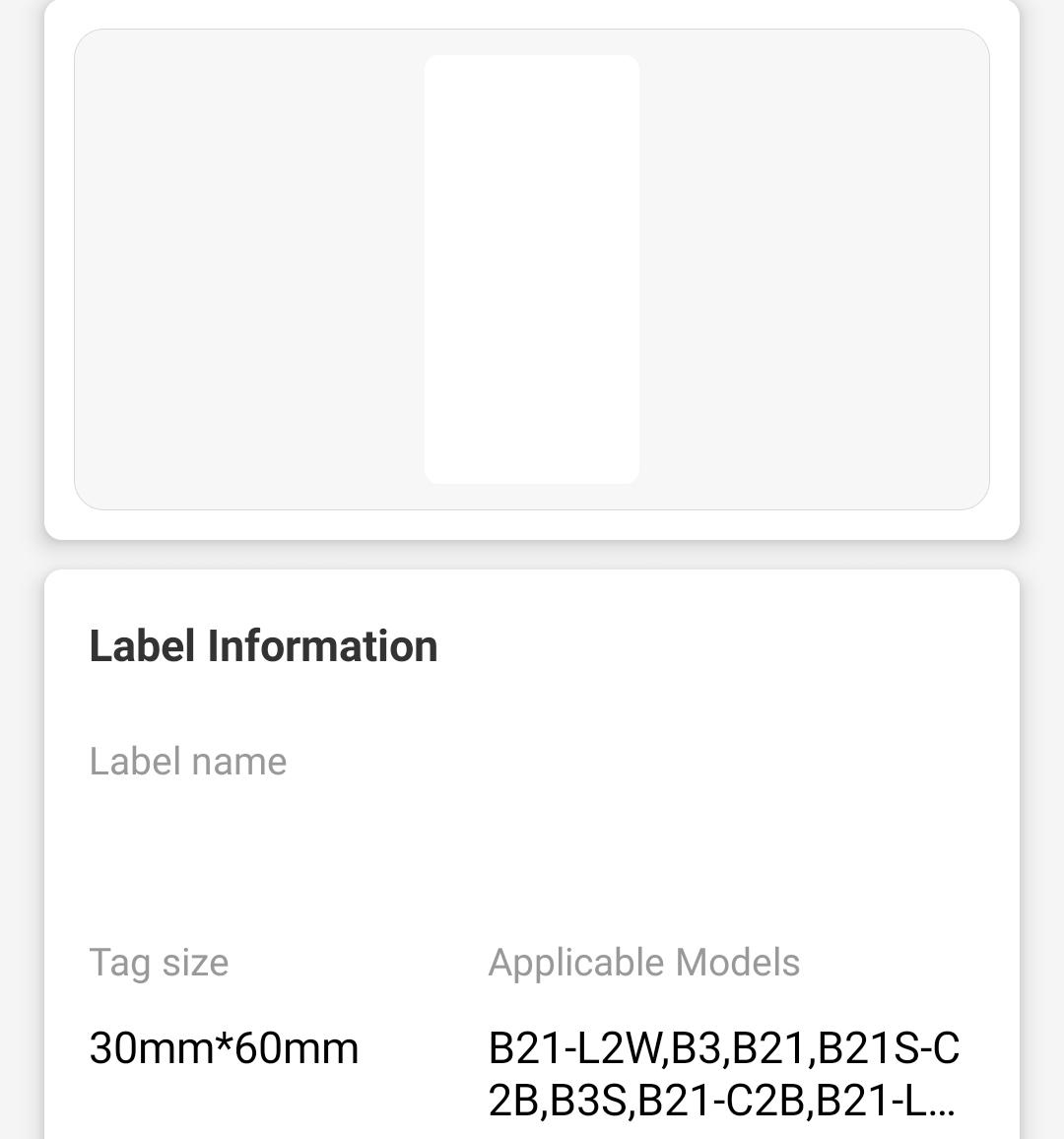 NB440 - NIIMBOT - B1 / B21 / B3S / B4 - 30X60MM - 125 WHITE LABELS