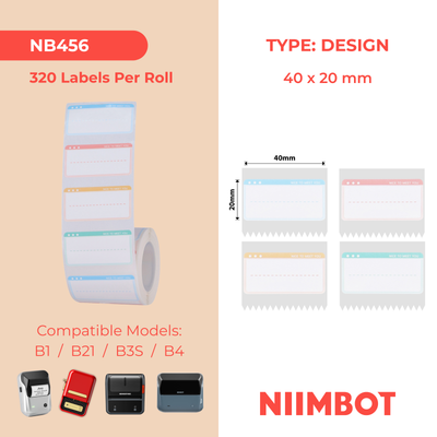 NB456 - NIIMBOT - B1 / B21 / B3S / B4 - 40X20MM - 320 NICE TO MEET YOU LABELS