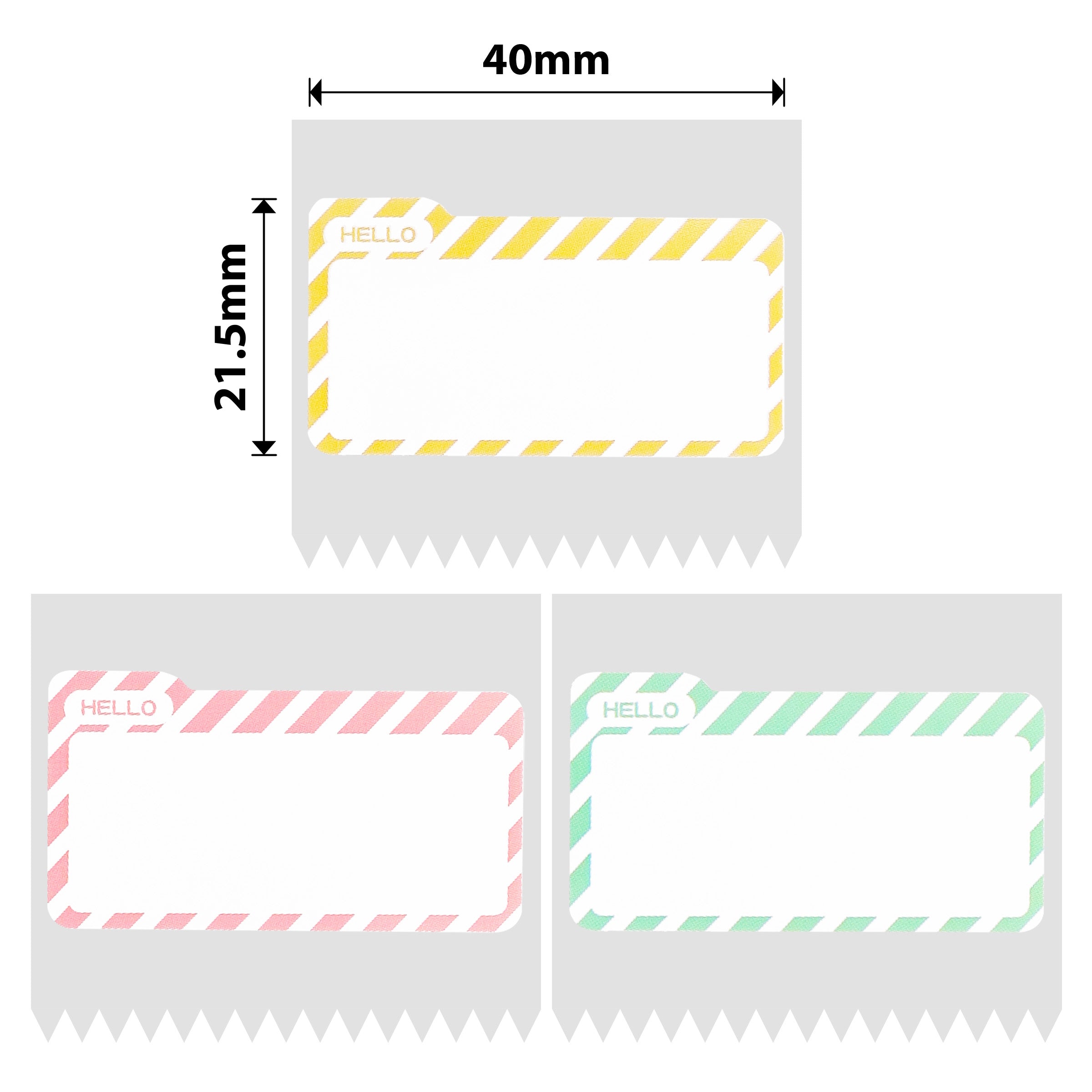 NB457 - NIIMBOT - B1 / B21 / B3S / B4 - 40X21.5MM - 300 HELLO NAME TAG MULTI - COLOUR LABELS