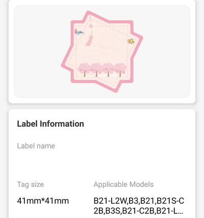 NB458 - NIIMBOT - B1 / B21 / B3S / B4 - 41X41MM - 170 CHERRY BLOSSOM LABELS