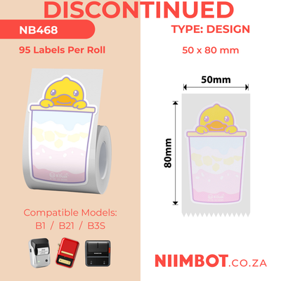 NB468 - NIIMBOT - B1 / B21 / B3S / B4 - 50X80MM - 95 DUCK LABELS