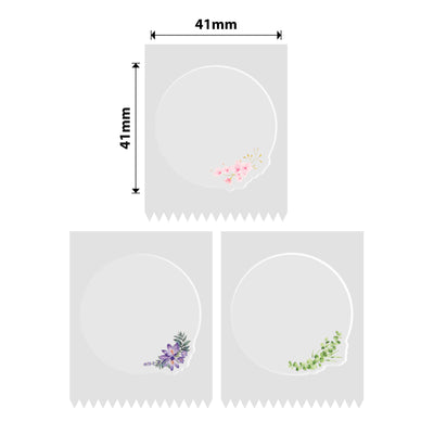 NB474 - NIIMBOT - B1 / B21 / B3S / B4 - 41X41MM - 170 TRANSPARENT WHISPERING FLOWERS LABELS