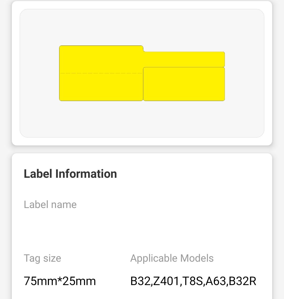 NB484 - NIIMBOT - M3 ONLY - 38X25+36MM - 450 YELLOW CABLE LABELS