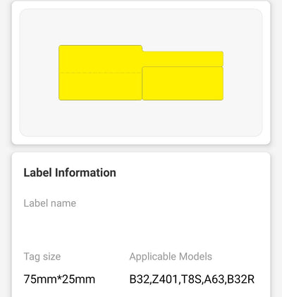 NB484 - NIIMBOT - M3 ONLY - 38X25+36MM - 450 YELLOW CABLE LABELS