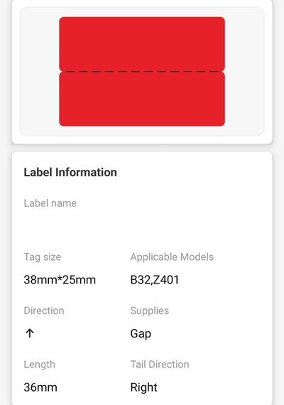 NB485 - NIIMBOT - M3 ONLY - 38X25+36MM - 450 RED CABLE LABELS