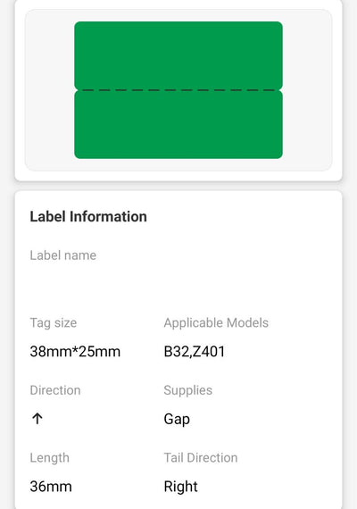 NB486 - NIIMBOT - M3 ONLY - 38X25+36MM - 40 GREEN CABLE LABELS