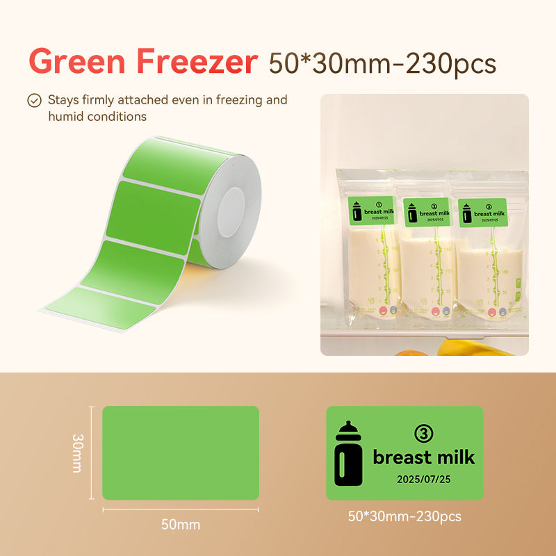 NB495 - NIIMBOT - B1 / B21 / B3S / B4 - 50X30MM - 230 BEAN GREEN FREEZER LABELS