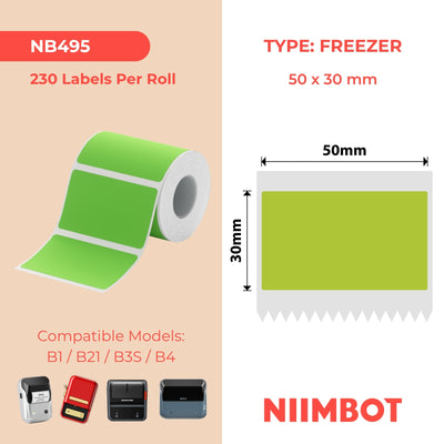NIIMBOT - B Range - 50x30mm - Bean Green Freezer - 230 Labels