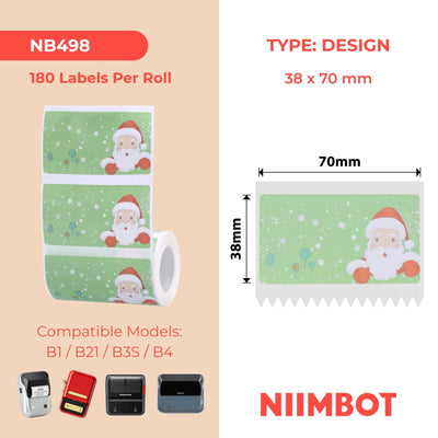 NIIMBOT-Gamme B-70 x 38 mm-Noël-180 étiquettes