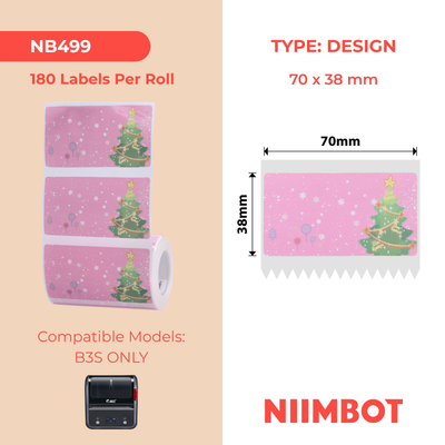 NB499 - NIIMBOT - B3S / B4 ONLY - 70X38MM - CHRISTMAS TREE LABELS