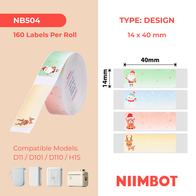 NB504 - NIIMBOT - D11 / D101 / D110 / H1S - 14X40MM - 155 CHRISTMAS LABELS