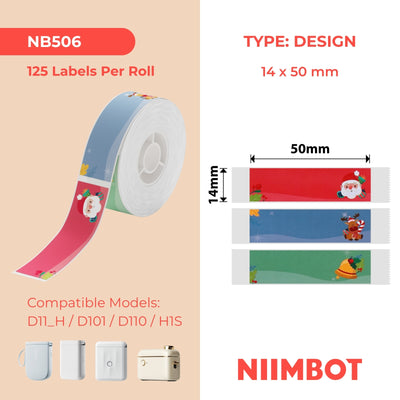 NIIMBOT - D Range - 14x50mm - Christmas - 125 Labels