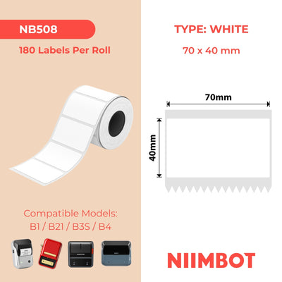 NIIMBOT-Gamme B-70 x 40 mm-Blanc-180 étiquettes