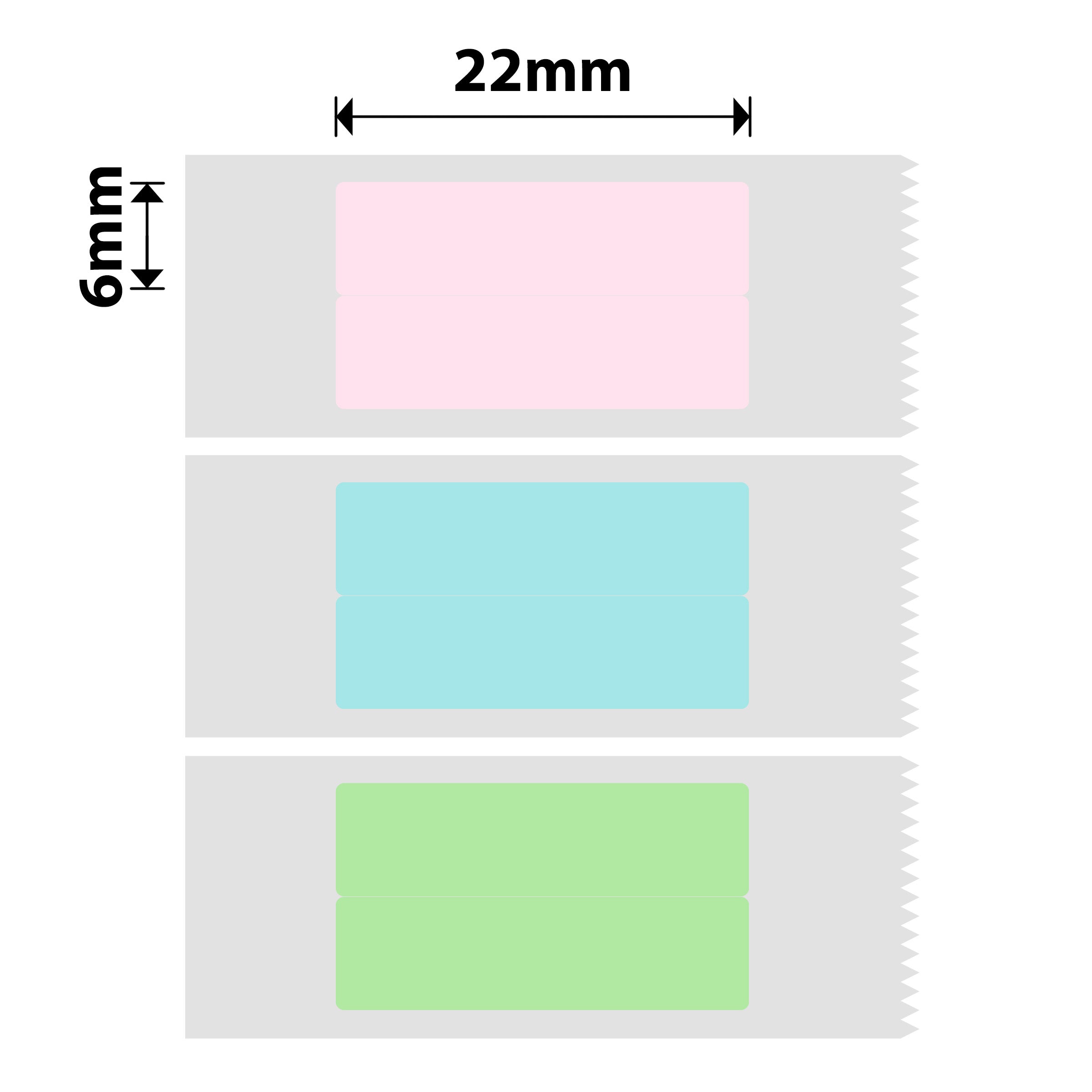 NB511 - NIIMBOT - D11 / D101 / D110 / H1S - 6X22MM/2L - 500 MULTI-COLOUR VERTICAL PEN - STATIONARY LABELS