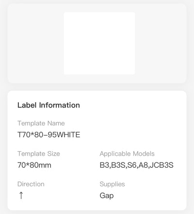 NB513 - NIIMBOT - B3S / B4 ONLY - 70X80MM - 95 WHITE LABELS