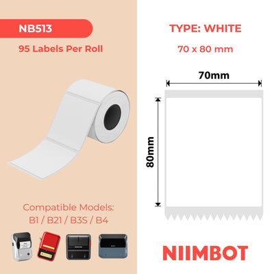 NIIMBOT - Serie B - 70x80mm - Bianco - 95 Etichette