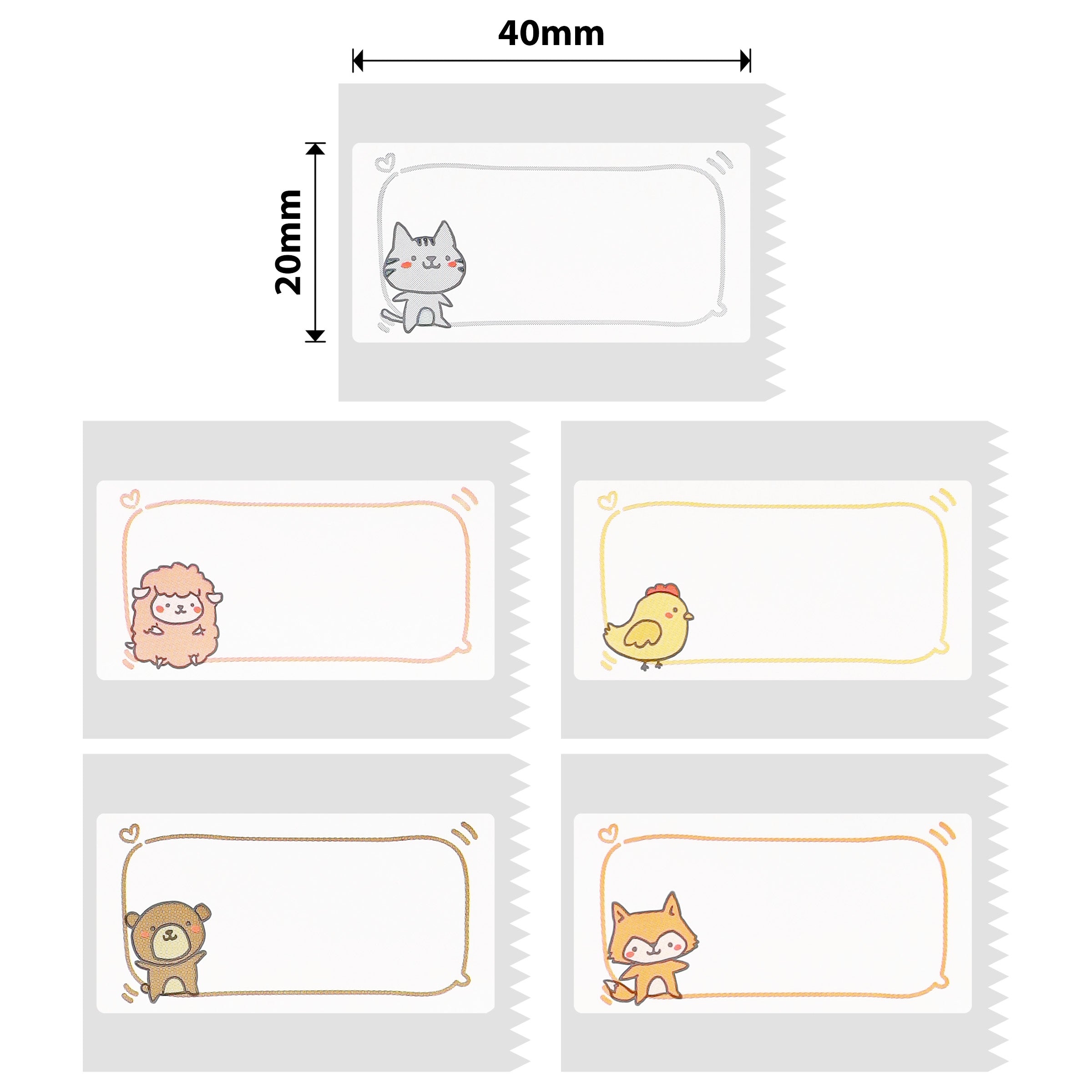 NB521 - NIIMBOT - B1 / B21 / B3S / B4 - 40X20MM - 320 ANIMAL MESSAGES LABELS