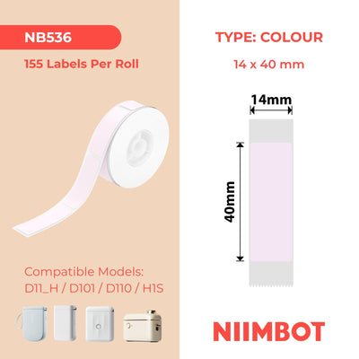 NIIMBOT - Gamma D - 14x40mm - Rosa chiaro - 155 etichette