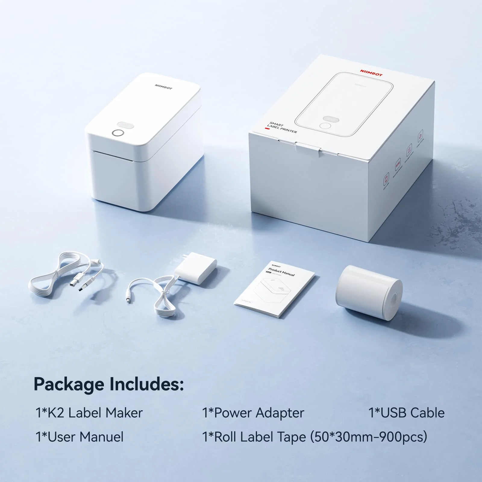 NB608 - NIIMBOT - K2 - THERMAL BUSINESS BLUETOOTH LABEL PRINTER - WHITE
