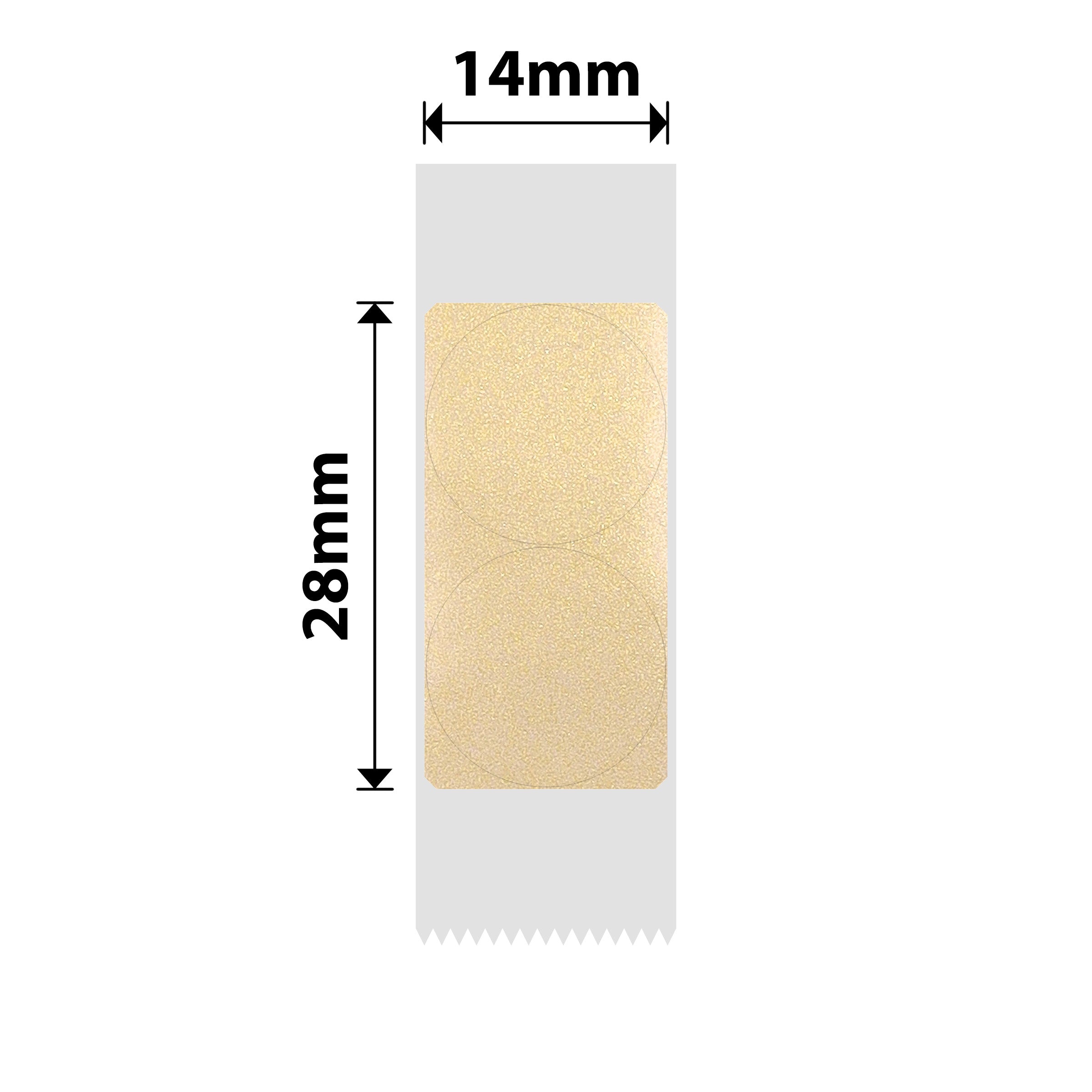 NB640 - NIIMBOT - D11 / D101 / D110 / H1S - 14X28MM - 205 ROUND GOLD TRANSPARENT LABELS