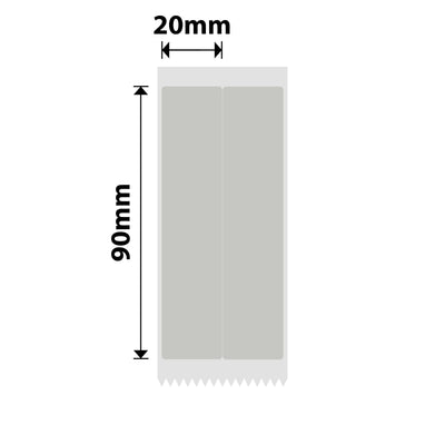 NB647 - NIIMBOT - B1 / B21 / B3S / B4 - T20X90/2L - 140 ÉTIQUETTES PAR ROULEAU - GRIS ARGENTÉ - TEXTE BLEU UNIQUEMENT - RECTANGLE
