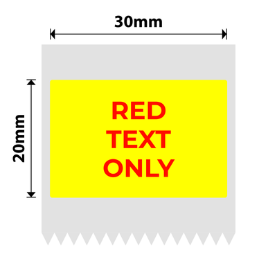 NB650 - NIIMBOT - B1 / B21 / B3S / B4 - 30X20MM - 315 YELLOW RED TEXT ONLY LABELS
