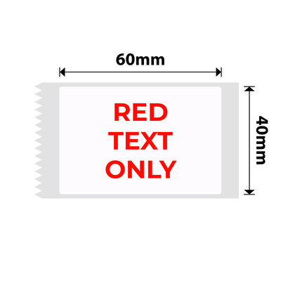NB652 - NIIMBOT - B1 / B21 / B3S / B4 - 40X60MM - 125 WHITE LABELS RED TEXT ONLY LABELS