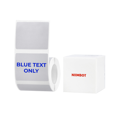 NB656 - NIIMBOT - B1 / B21 / B3S / B4 - 50X40MM - 150 SILVER GREY BLUE TEXT ONLY LABELS