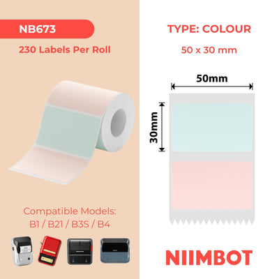 NIIMBOT - Gamma B - 50x30mm - Ombreggiatura floreale - 230 etichette