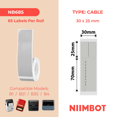 NB685 - NIIMBOT - B1 / B21 / B3S / B4 - 30X95MM - 65 GREY JEWELLERY VOID LABELS
