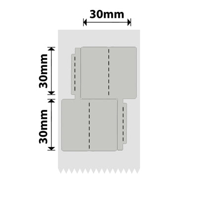 NB688 - NIIMBOT - B1 / B21 / B3S / B4 - 30MMX30MM+30MM/2L - 210 SILVER GREY DOUBLE ROW JEWELLERY VOID LABELS