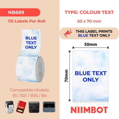 NIIMBOT-Gamme B-50 x 70 mm-Motif de papeterie avec texte bleu-115 étiquettes