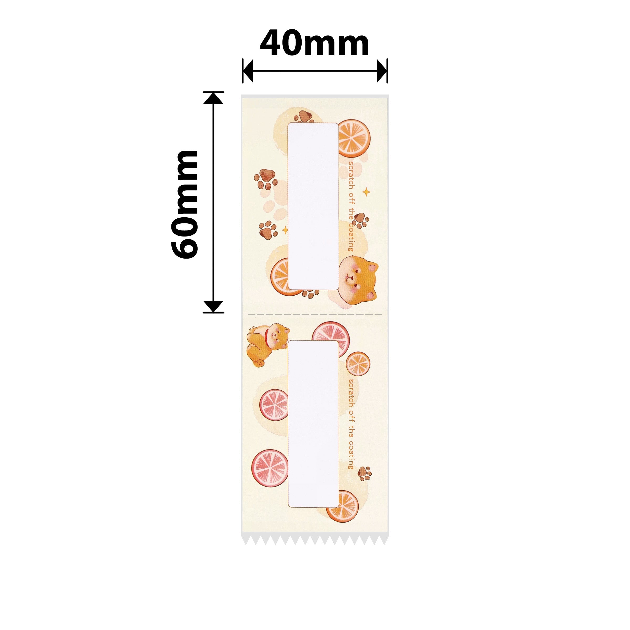 NB695 - NIIMBOT - B1 / B21 / B3S / B4 - 40X60MM - 115 LEMON YELLY SCRATCH CARDS LABELS