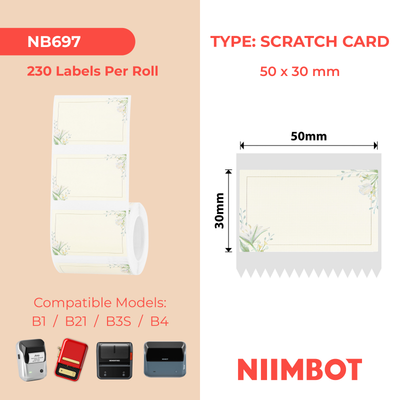 NB697 - NIIMBOT - B1 / B21 / B3S / B4 - 50X30MM - 230 FLOWER BLOSSOM LABELS