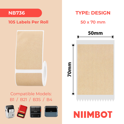 NB736 - NIIMBOT - B1 / B21 / B3S / B4 - 50X70MM - 105 KRAFT LABELS