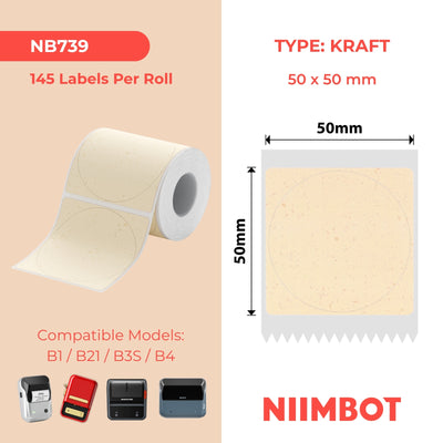 NIIMBOT-Gamme B-50 x 50 mm-Kraft-145 étiquettes