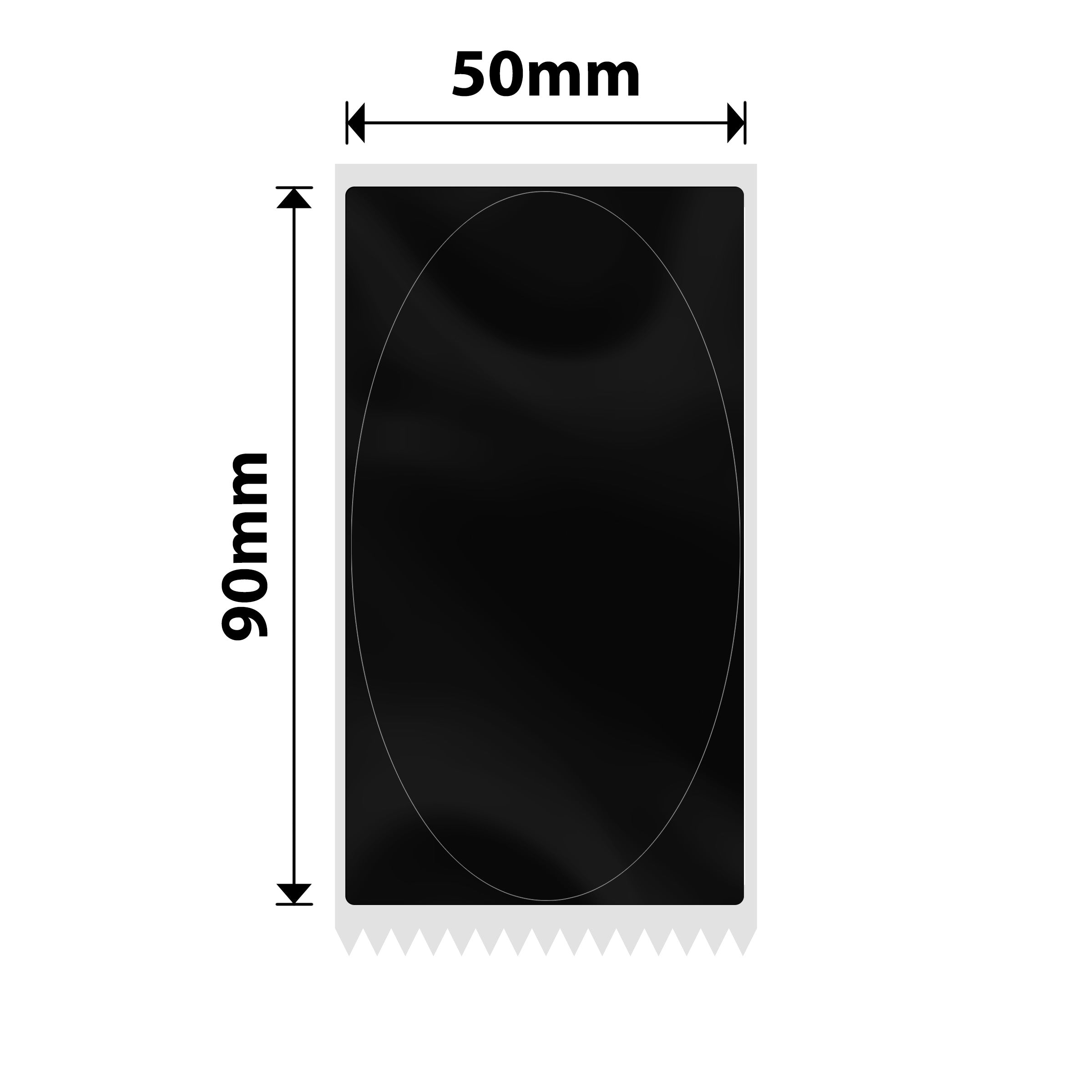 NB764 - NIIMBOT - M2 / M3 - 50X90MM - 85 GLOSSY BLACK OVAL LABELS