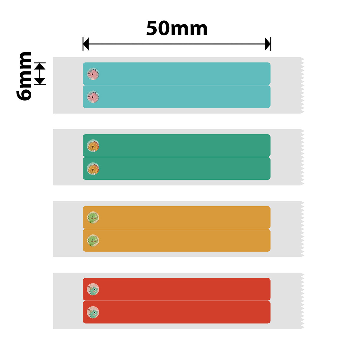 NIIMBOT - D Range - 6x50mm/2L - Dino Land - 250 Labels