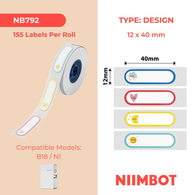 NIIMBOT-N1-12x40mm-Motifs de dessins animés B-155 étiquettes