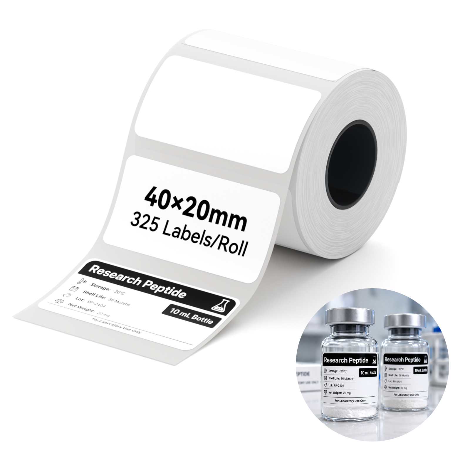 NB809 - Niimbot - M2 / M3 - 40x20mm - 325 White Labels
