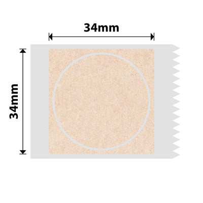 NIIMBOT - B Pro Range - 34x34mm - Kraft Round - Dual Colour - Red & Black Text - 205 Labels