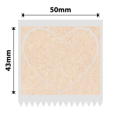 NIIMBOT - B Pro Range - 50x43mm - Kraft Heart Shape - Dual Colour - Red & Black Text - 165 Labels