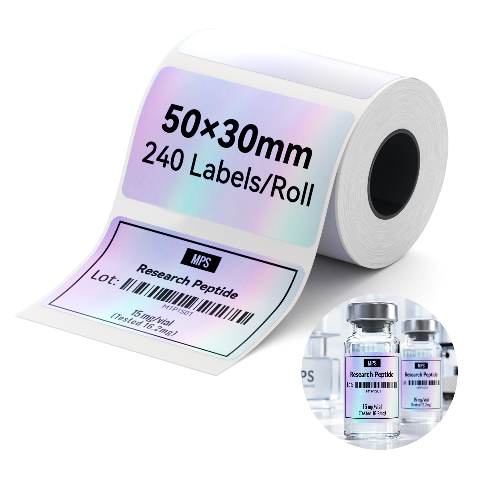 NB857 - Niimbot - M2 / M3 Only - 50x30mm - 240 Laser Silver Thermal Transfer Labels
